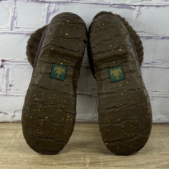 El Naturalista Yggdrasil Brown Leather Sweater Cuff Ankle Boots Women's 39 US 6 - Picture 7 of 8